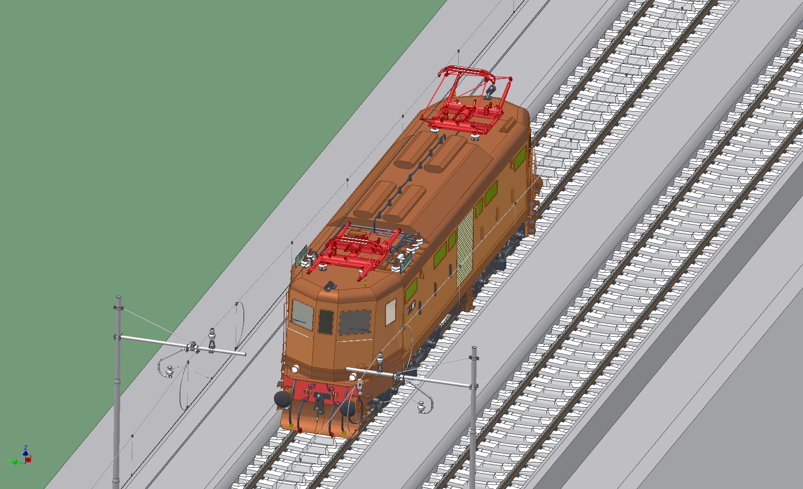 机车火车与铁轨